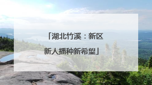 湖北竹溪：新区新人播种新希望