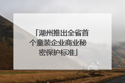 湖州推出全省首个童装企业商业秘密保护标准