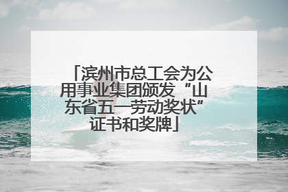 滨州市总工会为公用事业集团颁发“山东省五一劳动奖状”证书和奖牌