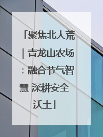 聚焦北大荒｜青龙山农场：融合节气智慧 深耕安全沃土
