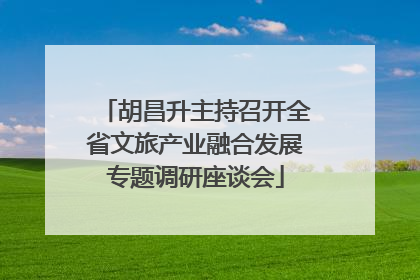 胡昌升主持召开全省文旅产业融合发展专题调研座谈会