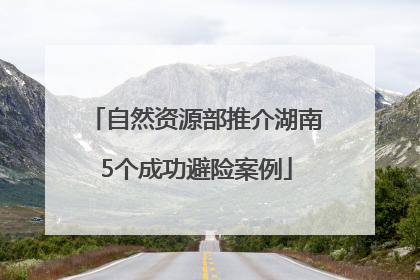 自然资源部推介湖南5个成功避险案例