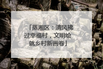 蒸湘区：清风拂过幸福村，文明绘就乡村新画卷