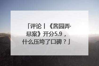 评论丨《酱园弄·悬案》开分5.9，什么压垮了口碑？