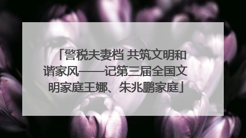 警税夫妻档 共筑文明和谐家风——记第三届全国文明家庭王娜、朱兆鹏家庭