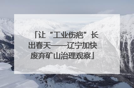 让“工业伤疤”长出春天——辽宁加快废弃矿山治理观察