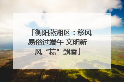 衡阳蒸湘区：移风易俗过端午 文明新风“粽”飘香
