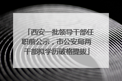 西安一批领导干部任职前公示，市公安局两干部拟学历破格提拔