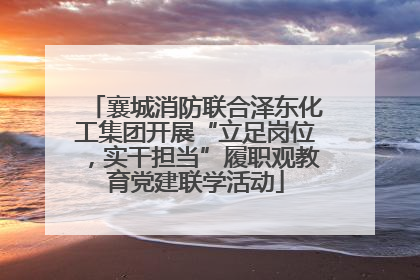 襄城消防联合泽东化工集团开展“立足岗位，实干担当”履职观教育党建联学活动