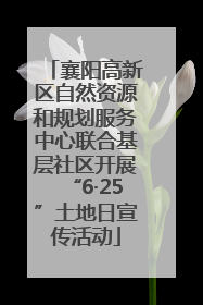 襄阳高新区自然资源和规划服务中心联合基层社区开展“6·25”土地日宣传活动