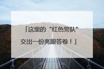 这里的“红色警队”交出一份亮眼答卷！