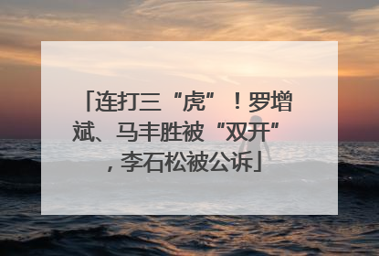 连打三“虎”！罗增斌、马丰胜被“双开”，李石松被公诉