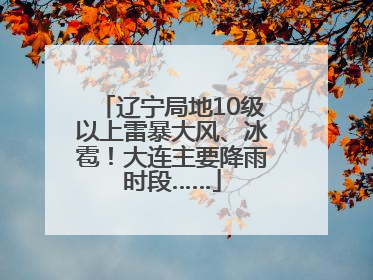 辽宁局地10级以上雷暴大风、冰雹！大连主要降雨时段……