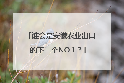 谁会是安徽农业出口的下一个NO.1？