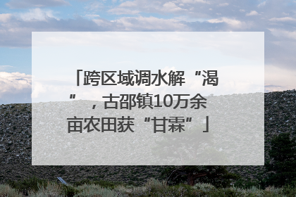 跨区域调水解“渴”，古邵镇10万余亩农田获“甘霖”