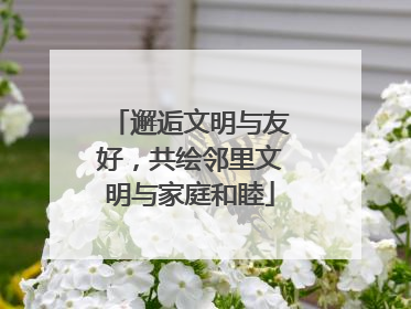邂逅文明与友好，共绘邻里文明与家庭和睦