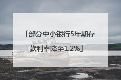 部分中小银行5年期存款利率降至1.2%