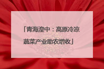 青海湟中：高原冷凉蔬菜产业助农增收
