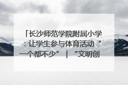 长沙师范学院附属小学：让学生参与体育活动“一个都不少”｜“文明创建耀三湘”专栏