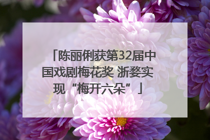 陈丽俐获第32届中国戏剧梅花奖 浙婺实现“梅开六朵”