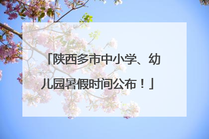 陕西多市中小学、幼儿园暑假时间公布！