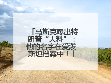 马斯克曝出特朗普“大料”：他的名字在爱泼斯坦档案中！