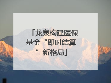 龙泉构建医保基金“即时结算”新格局