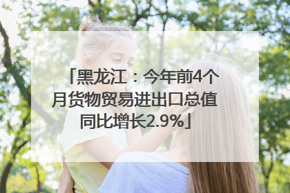 黑龙江：今年前4个月货物贸易进出口总值同比增长2.9%