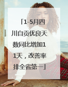 1-5月四川自贡优良天数同比增加11天，改善率排全省第一