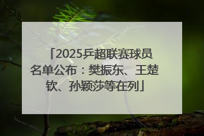 2025乒超联赛球员名单公布：樊振东、王楚钦、孙颖莎等在列