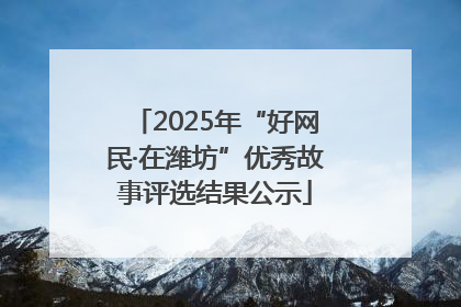 2025年“好网民·在潍坊”优秀故事评选结果公示